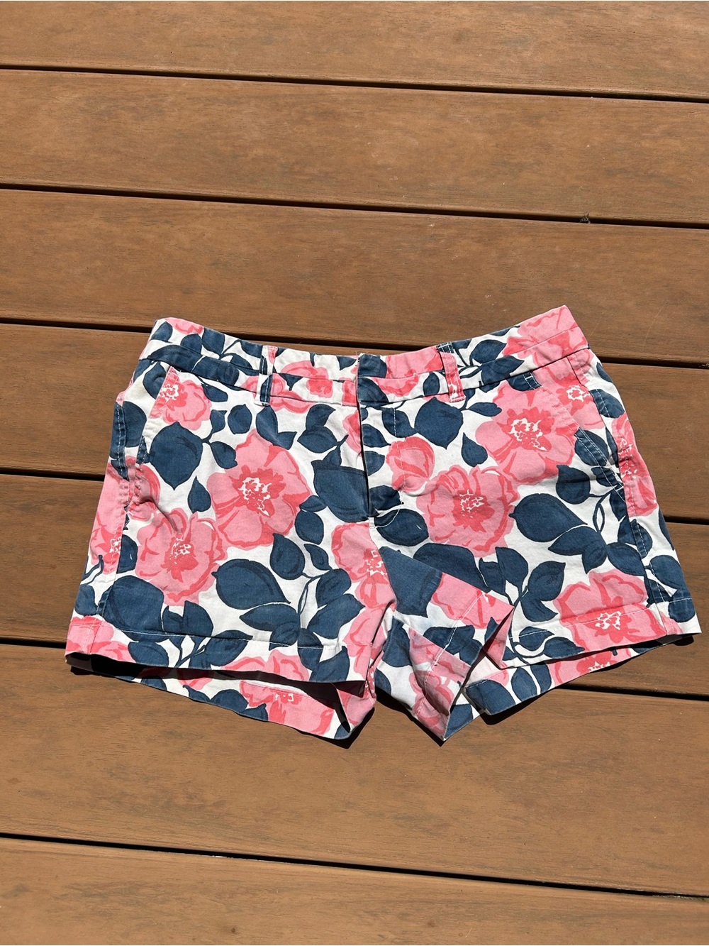GAP Pink & Navy Floral High-Waist Shorts